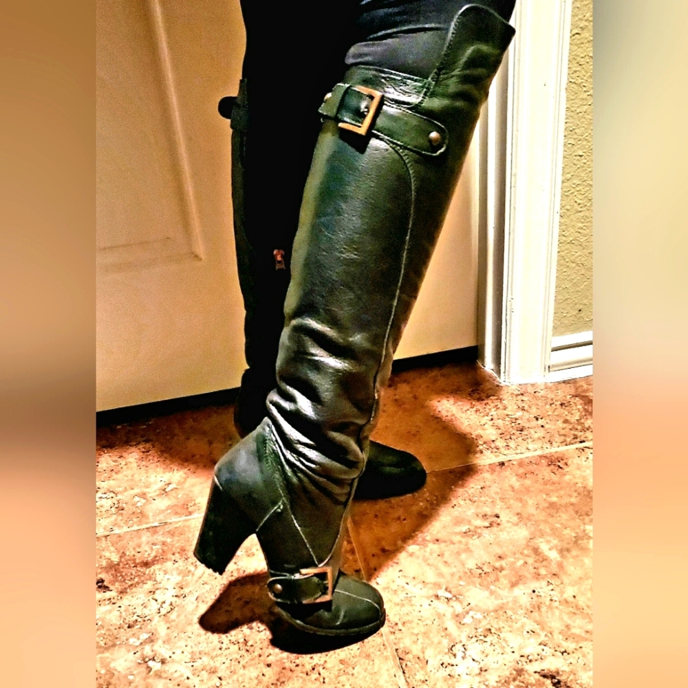 Beautiful Spanish Artisan-Made Leather Boots -- Well-loved